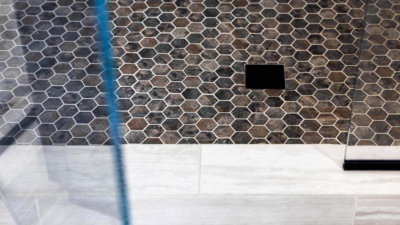 Tile installation in bathroom